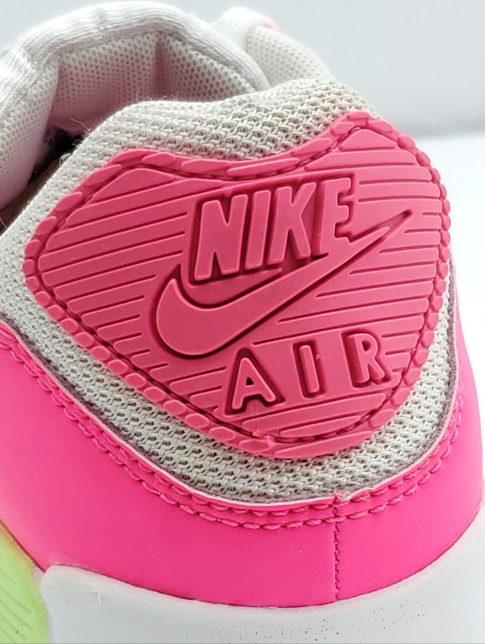 NIKE Air Max 90 Sneakers Watermelon White/Pink Neon Activewear Shoes Womens Sz 9 - Picture 10 of 10